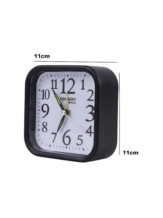 Avizar Analog Table Clock Bedroom Alarm Function Backlight Black