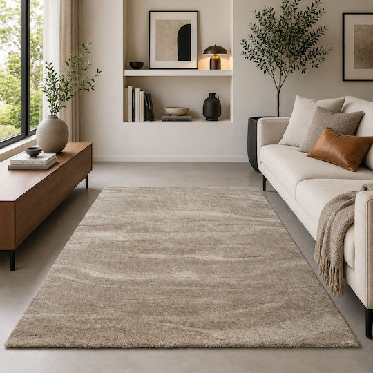 Soft Touch Rug Rectangular Beige