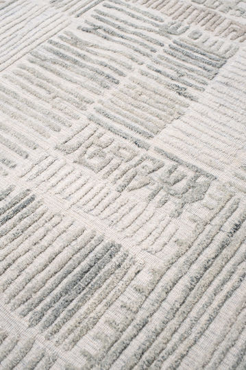 Naf Naf Galleria ZR-362 Handgefertigt Teppich Rechteckig Synthetisch,Polyester/Cotton/Leather White