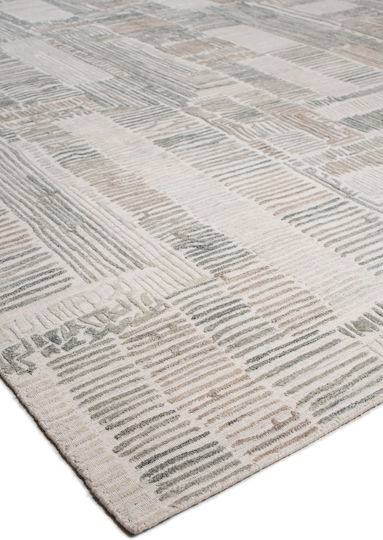 Naf Naf Galleria ZR-362 Handgefertigt Teppich Rechteckig Synthetisch,Polyester/Cotton/Leather White