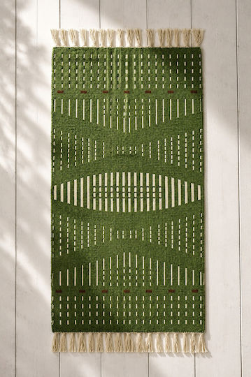 Nima Rectangular Green Living Room Rug 60x130cm