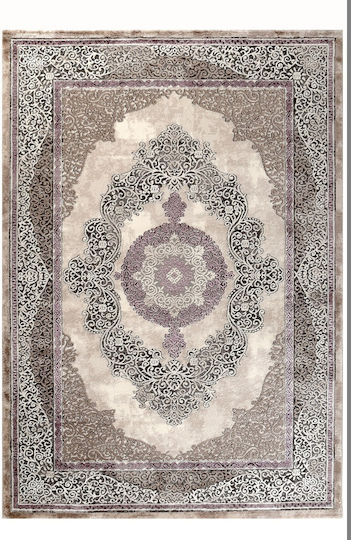 Tzikas Carpets Elements Teppich Rechteckig Synthetisch,Polyester/Cotton/Leather Lila