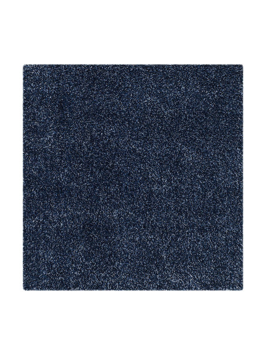 Saray Home California Mix Teppich Rechteckig Zottelig Synthetisch,Polyester/Cotton/Leather Blue