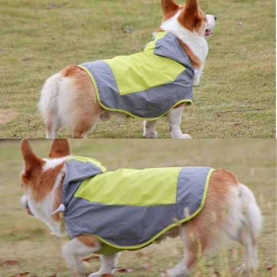Dog Coat Waterproof Hooded Yellow Large