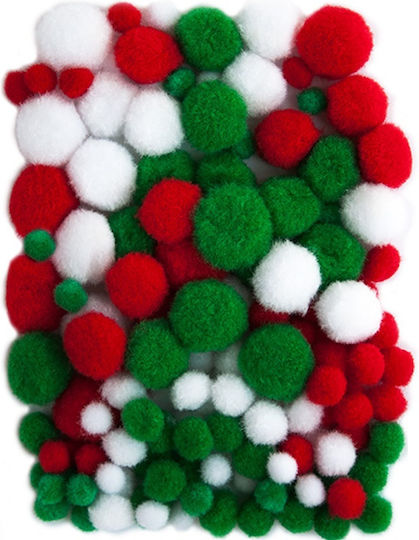 Pompon Plusat Mix Accesorii De Crăciun 140 Bucăți