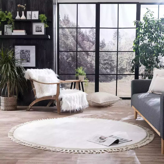 Teoran Floor Rutschfest Teppich Rund Synthetisch,Polyester/Cotton/Leather 01 Rotunda