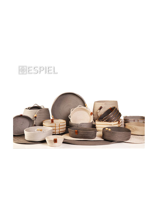 Espiel Teppich Rund Synthetisch,Polyester/Cotton/Leather Gray