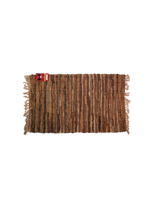 Chios Hellas Rug Fireplace Rectangular Leather with Fringes Coffee Open