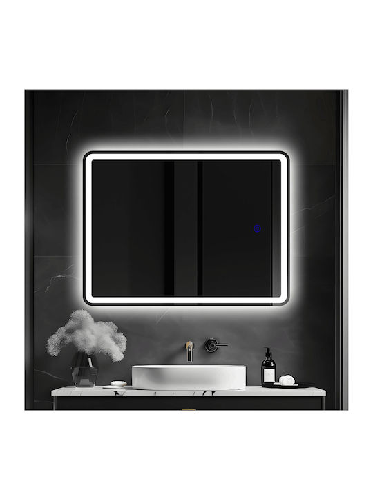 Futura Ορθογώνιος Καθρέπτης Μπάνιου Led Αφής 60x80cm με Αμμοβολή