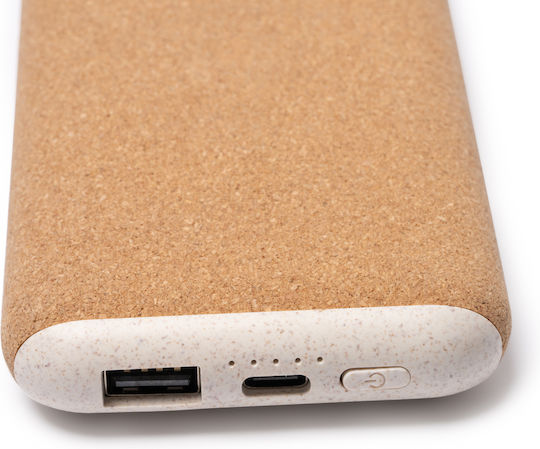 ROTOX Beiges Power Bank 10000mAh 15W mit USB-A Ausgangsanschlüsse und USB-C Ausgangsanschlüsse