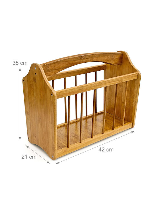 Relaxdays Raft Pentru Reviste Maro 33x21x42 cm
