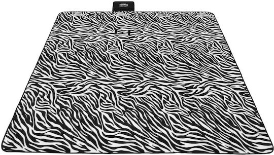 Pătură Picnic Plajă Zagatto Alb Negru 200 X 200 Cm 6-8 Persoane Impermeabilă Confortabilă Izolație Termică Ușor De Curățat Curea Detașabilă Transport Zg974