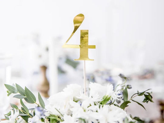 Table Number Toppers Gold 11pcs