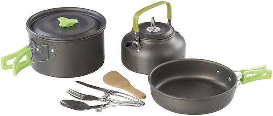 Camping Cookware Kettle Pot Pan Cutlery Set 2 People