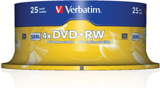Verbatim Презаписваеми DVD+RW 4x 4.7ГБ Кутия за торта 25бр