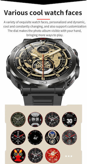 Microwear MK68 Smartwatch με Παλμογράφο (Beige Silicone)