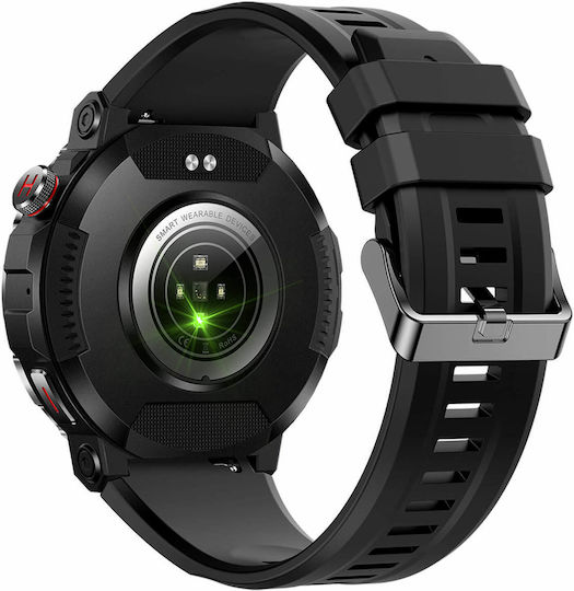 Microwear MK68 Smartwatch με Παλμογράφο (Beige Silicone)