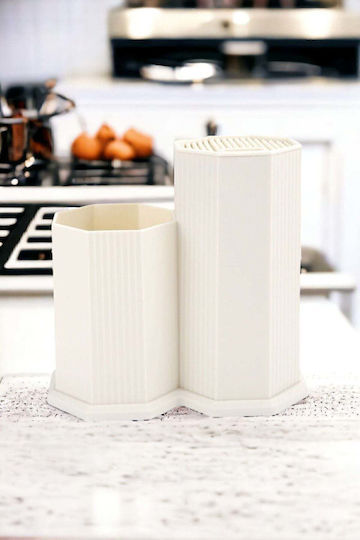 SteweHome Serving Utensil Set Made of Silicone With Stand 18 Pieces White