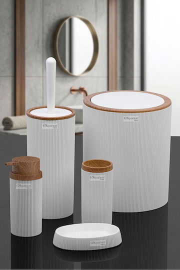 SteweHome Set Accesorii Baie Plastic Alb 5 Bucăți