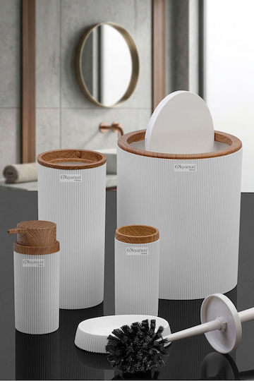 SteweHome Set Accesorii Baie Plastic Alb 5 Bucăți