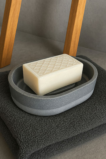 SteweHome Bathroom Accessory Set Resin Grey 5 Pieces