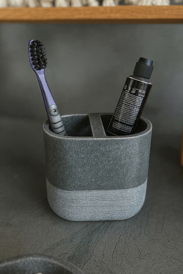 SteweHome Bathroom Accessory Set Resin Grey 5 Pieces