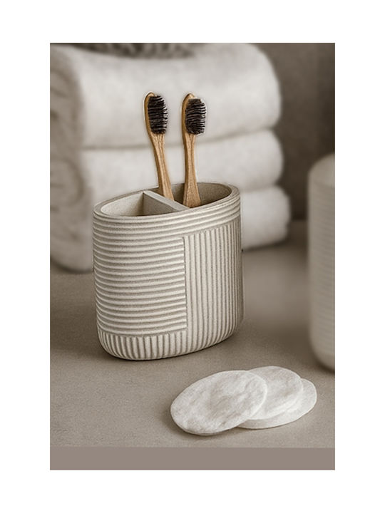 SteweHome Bathroom Accessory Set Resin Beige 5 Pieces