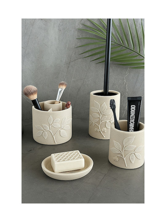 SteweHome Bathroom Accessory Set Resin Beige 5 Pieces