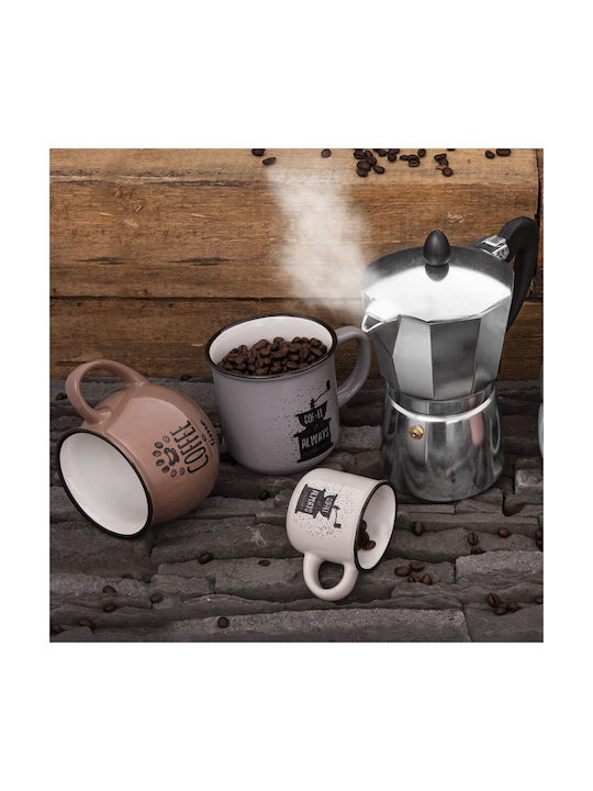 Orion Cană Ceramică Maro 370ml 3 Bucăți
