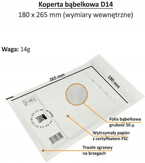 Heykapak Heykapak Versandumschläge A5 mit Gepolstert 10 Stück 14x14cm Weiß