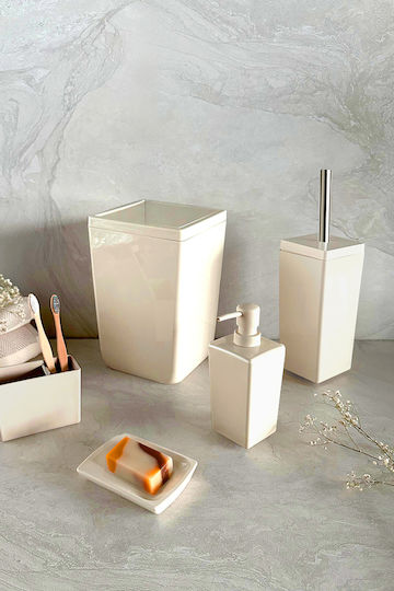 SteweHome Set Accesorii Baie Plastic Bej