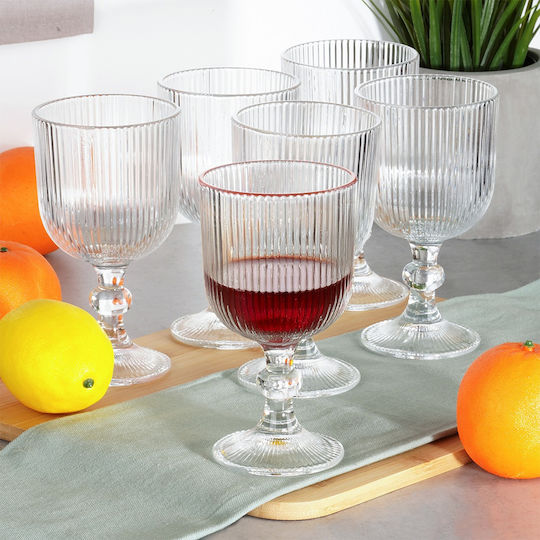 Vilde Set of Glasses for White and Red Wine Made of Glass in White Colour 340ml 6 Pieces