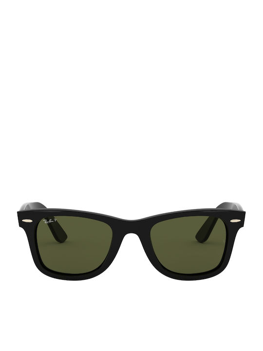 Ray Ban Унисекс Слънчеви Очила с Черна Пластмасова Рамка и Зелени Поляризирани Стъкла
