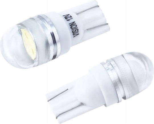 W5w Led T10 1hp Lentilă Albă 6500k Vision