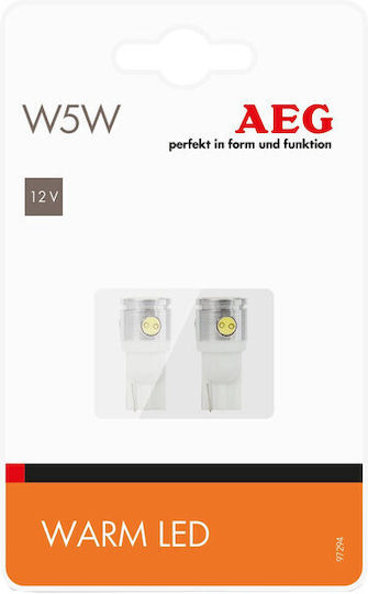 2x W5w Led T10 Retrofit Bulb Warm White Warm Light