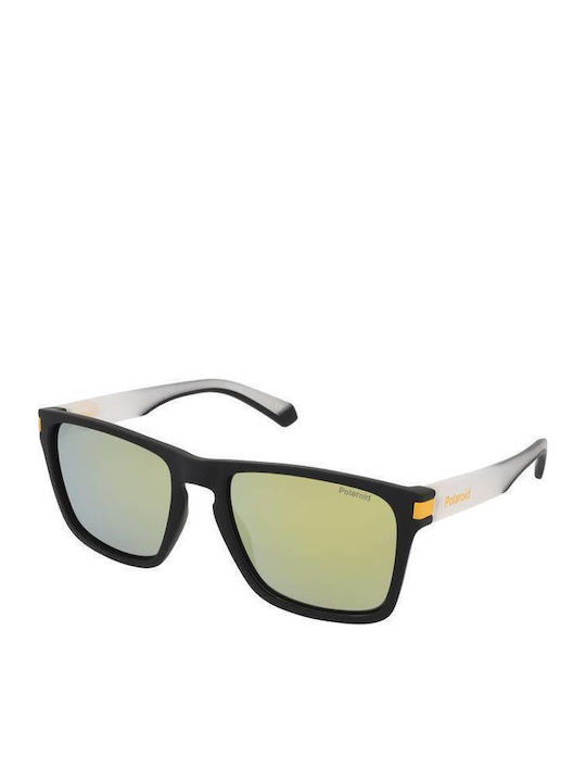 Polaroid Men's Sunglasses with Black Plastic Frame and Gold Polarized Mirror Lens PLD2139/S PGC/LM