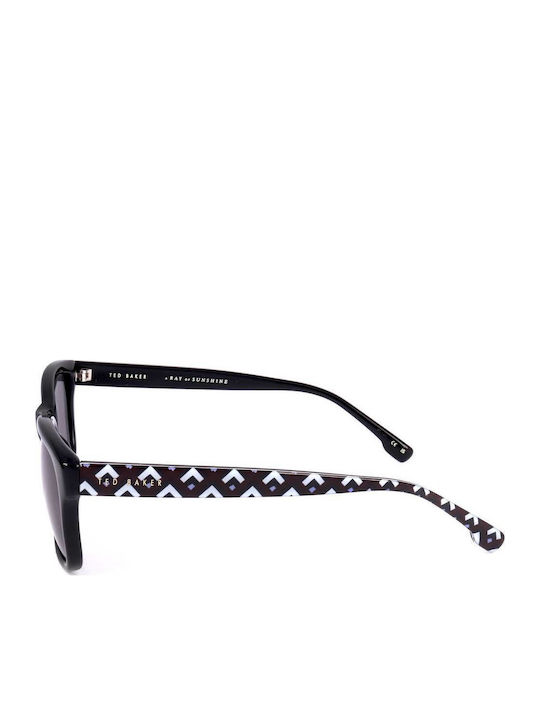 Ted Baker Unisex Sunglasses with Black Plastic Frame and Green Lens TB1455 011
