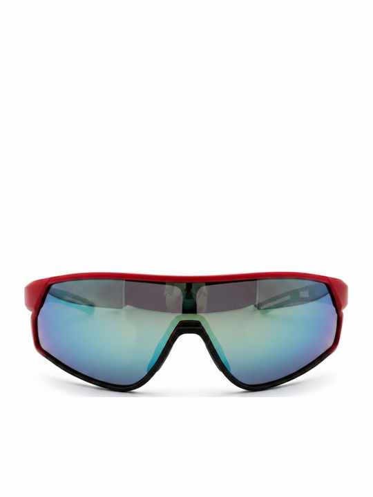 V-store Unisex Sonnenbrillen mit Roter Horn umrandeter Rahmen und Blauen Polarisiert Gläsern