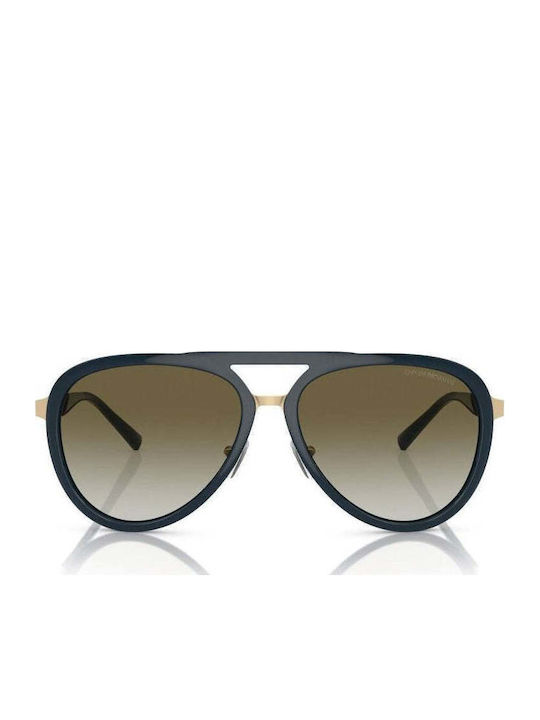 Emporio Armani Unisex Γυαλιά Ηλίου με Μαύρο Σκελετό και Καφέ Ντεγκραντέ Φακό