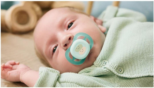 Philips Ultra Start Orthodontic Silicone Pacifiers with Case Coral for 0-2 Months 2 Pieces