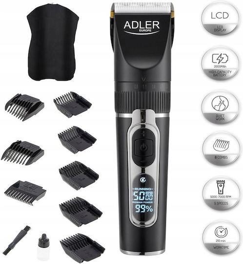 Adler Aparat De Tuns Profesional Reîncărcabil Negru AD 2837
