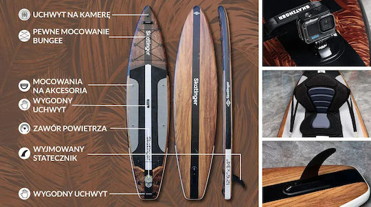 Skatinger Waverider Aufblasbare SUP Board mit Länge 3,8m Braune