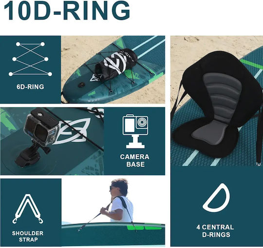 Skatinger Ice Age Inflatable SUP Board with Length 3.35m Green