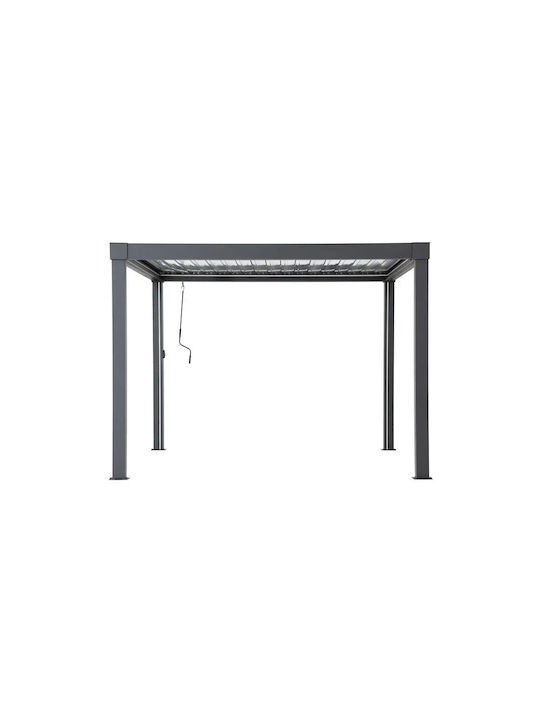 Πέργκολα Κήπου με Οροφή σε Γκρι Χρώμα 306x306cm