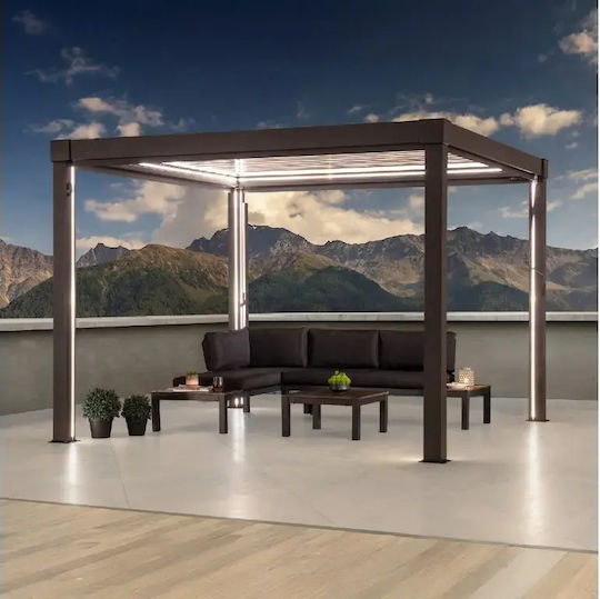 Gartenlaube mit Decke in Grau Farbe 306x306cm
