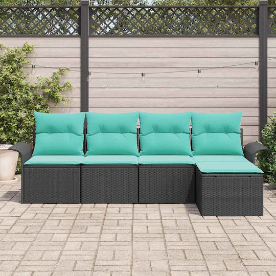 Garten- und Outdoor-Möbelsets Typsatz Wohnzimmer 5 Stück Schwarz mit Kissen