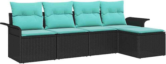 Garten- und Outdoor-Möbelsets Typsatz Wohnzimmer 5 Stück Schwarz mit Kissen