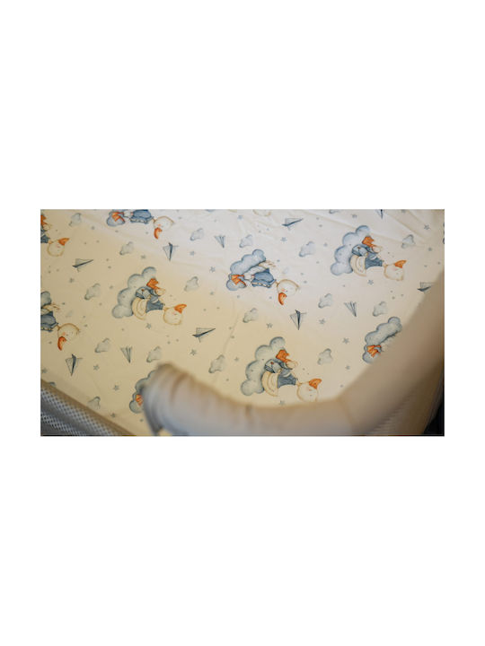 Grandes Suenos Baby Cradle Cotton Sheet Ducks Ecru 50x90cm