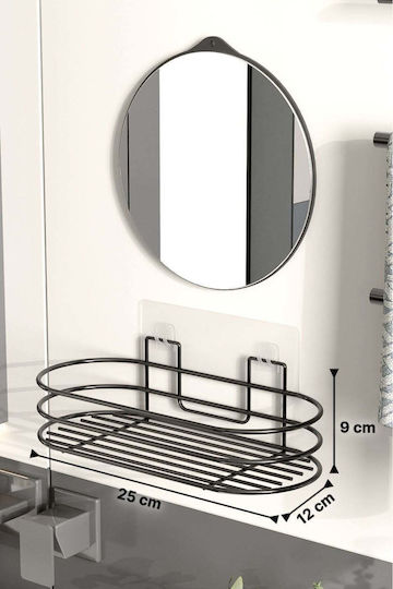 SteweHome SteweHome Wandmontiertes Badezimmerregal Metallisch Schwarz