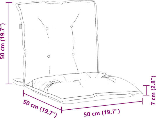 vidaXL Perna Scaunului De Grădină Waterproof Cu Spătar Model Cu Frunze Subțiri 2 Bucăți 50x100 Cm